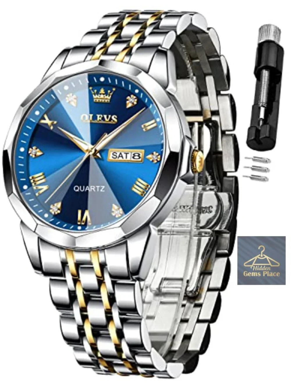Men's Business Dress Analog Quartz Stainless Steel Waterproof Luminous Watch